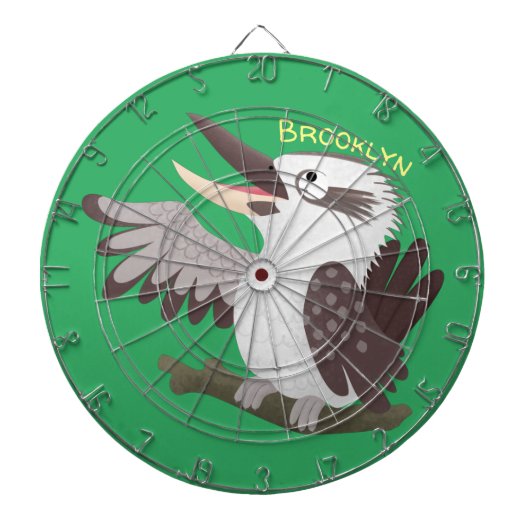Cute grappige cartoon kookaburra dartbord (Voorkant)