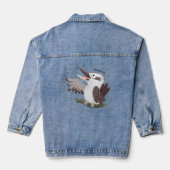 Cute grappige cartoon kookaburra denim jacket (Achterkant)