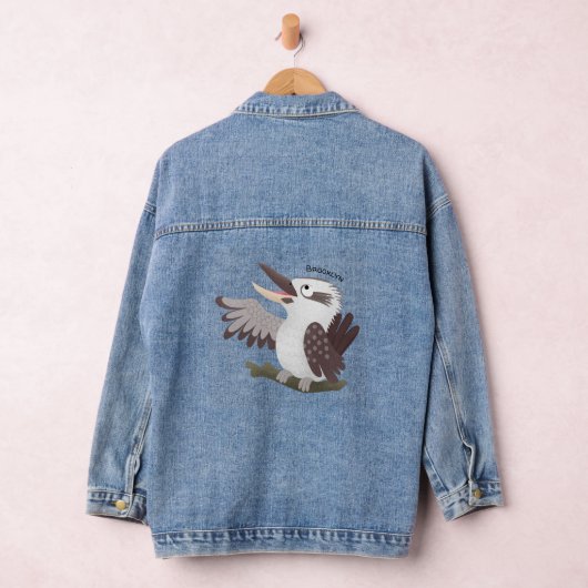 Cute grappige cartoon kookaburra denim jacket (Hangar)