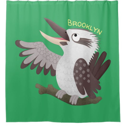 Cute grappige cartoon kookaburra douchegordijn (Voorkant)