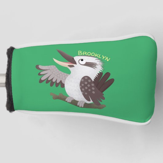 Cute grappige cartoon kookaburra golfheadcover (Voorkant)