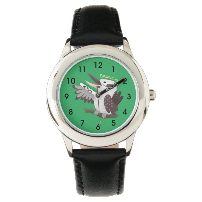 Cute grappige cartoon kookaburra horloge (Voorkant)