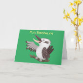 Cute grappige cartoon kookaburra kaart (Gele Bloem)