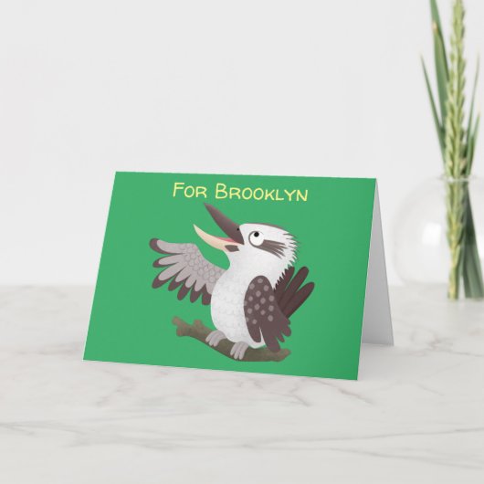 Cute grappige cartoon kookaburra kaart (Voorkant)