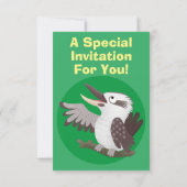 Cute grappige cartoon kookaburra kaart (Achterkant)