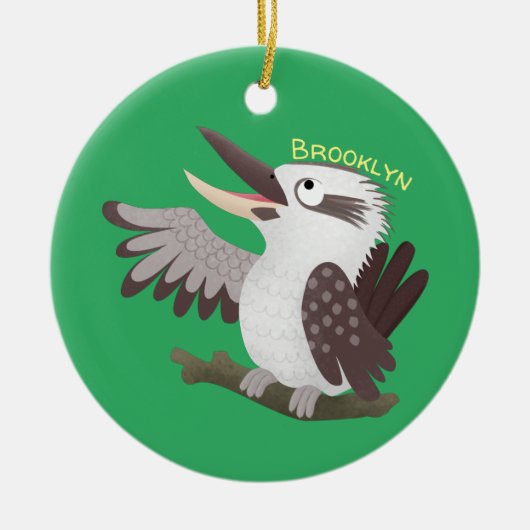 Cute grappige cartoon kookaburra keramisch ornament (Voorkant)