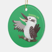 Cute grappige cartoon kookaburra keramisch ornament (Links)