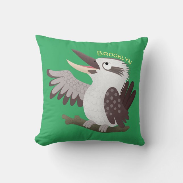 Cute grappige cartoon kookaburra kussen (Voorkant)