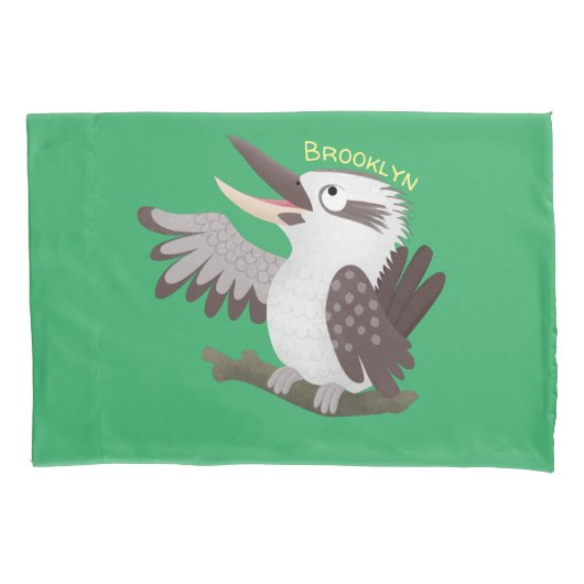 Cute grappige cartoon kookaburra kussensloop (Voorkant)