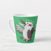 Cute grappige cartoon kookaburra latte mok (Linkerhoek)