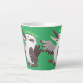 Cute grappige cartoon kookaburra latte mok (Voorkant)