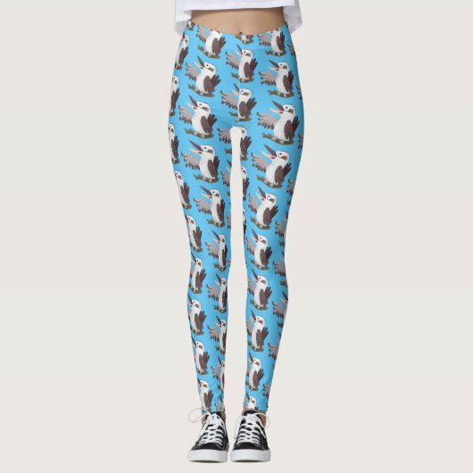 Cute grappige cartoon kookaburra leggings (Voorkant)