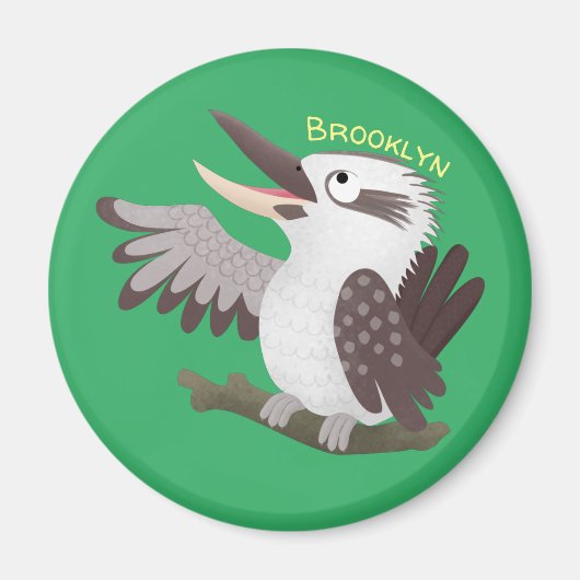 Cute grappige cartoon kookaburra magneet (Voorkant)