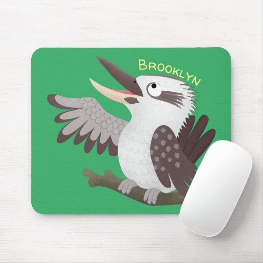 Cute grappige cartoon kookaburra muismat (Met muis)