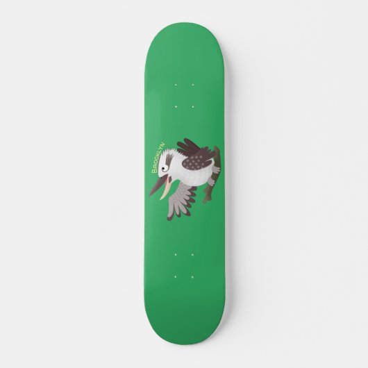 Cute grappige cartoon kookaburra persoonlijk skateboard (Voorkant)