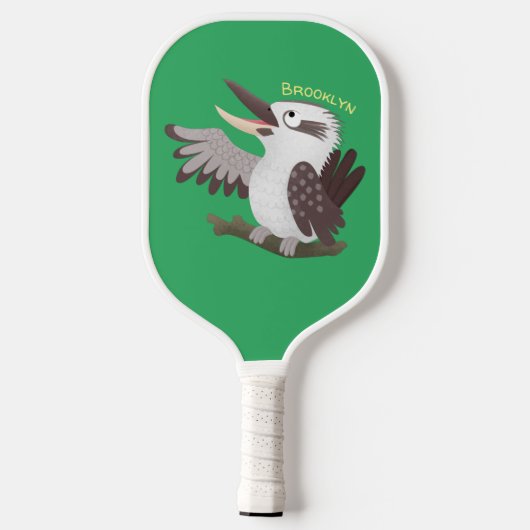 Cute grappige cartoon kookaburra pickleball paddle (Achterkant)