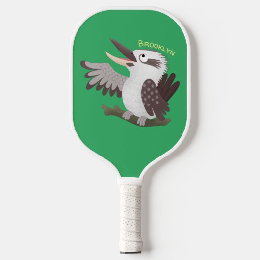Cute grappige cartoon kookaburra pickleball paddle (Voorkant)