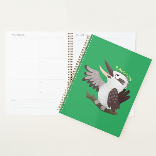 Cute grappige cartoon kookaburra planner (Display)