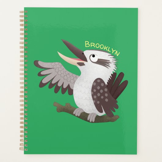 Cute grappige cartoon kookaburra planner (Voorkant)