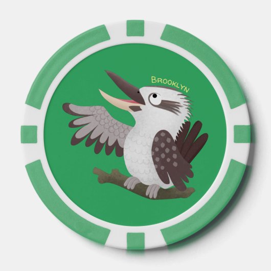 Cute grappige cartoon kookaburra poker chips (Voorkant)
