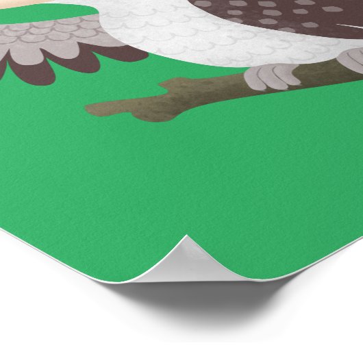 Cute grappige cartoon kookaburra poster (Hoek)