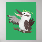 Cute grappige cartoon kookaburra poster (Voorkant)