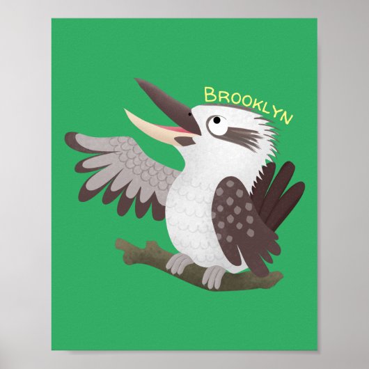 Cute grappige cartoon kookaburra poster (Voorkant)