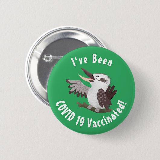 Cute grappige cartoon kookaburra ronde button 5,7 cm (Voorkant /achterkant)