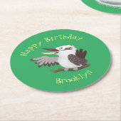 Cute grappige cartoon kookaburra ronde kartonnen onderzetter (Gebogen)