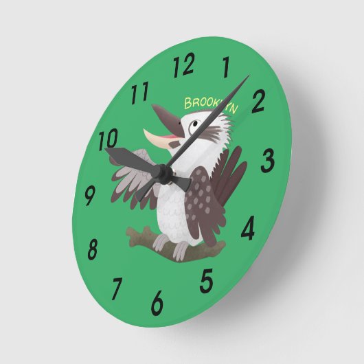 Cute grappige cartoon kookaburra ronde klok (Hoek)