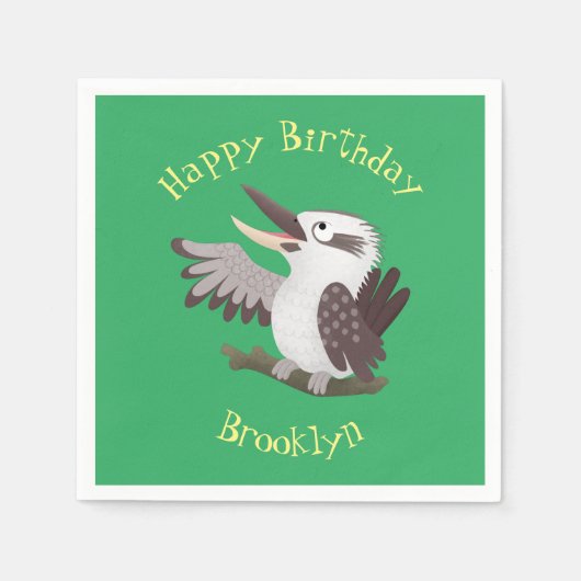 Cute grappige cartoon kookaburra servet (Voorkant)