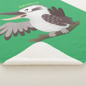 Cute grappige cartoon kookaburra sherpa deken (3/4)
