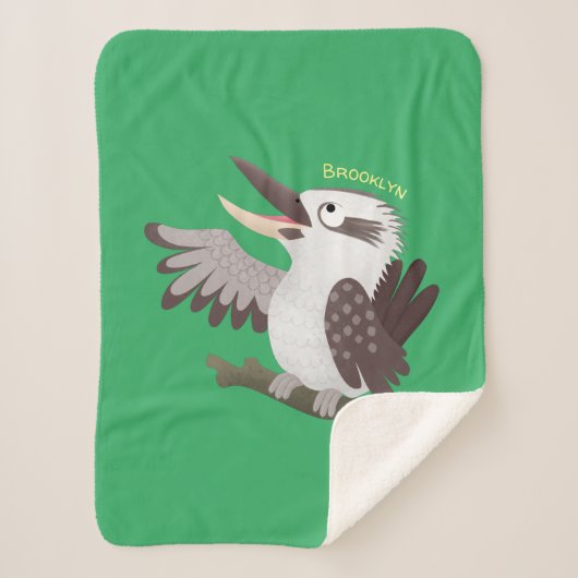 Cute grappige cartoon kookaburra sherpa deken (Voorkant)