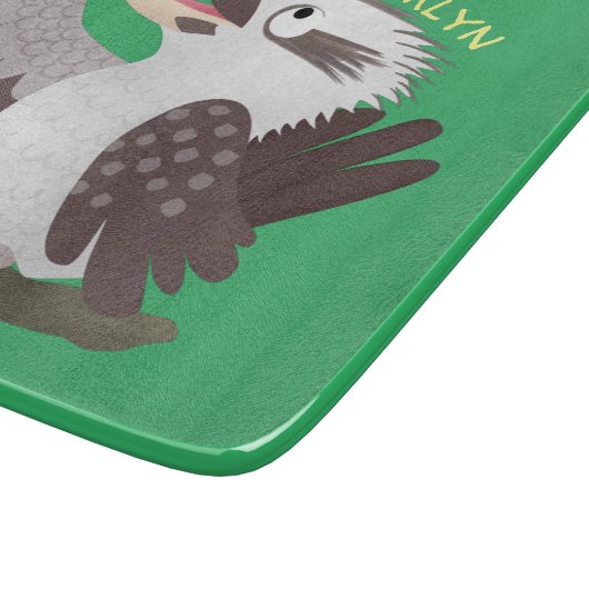 Cute grappige cartoon kookaburra snijplank (Hoek)