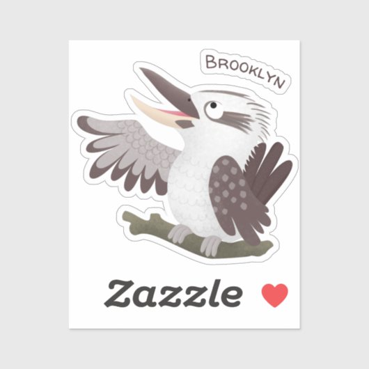 Cute grappige cartoon kookaburra sticker (Vel)