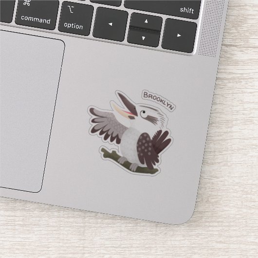 Cute grappige cartoon kookaburra sticker (Detail)