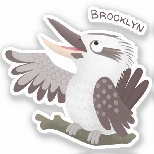 Cute grappige cartoon kookaburra sticker (Voorkant)