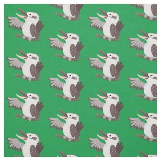 Cute grappige cartoon kookaburra stof (Swatch)
