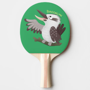 Cute grappige cartoon kookaburra tafeltennisbatje