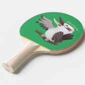 Cute grappige cartoon kookaburra tafeltennisbatje (Voorkant Gekanteld)