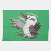 Cute grappige cartoon kookaburra theedoek (Horizontaal)