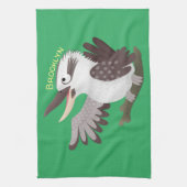 Cute grappige cartoon kookaburra theedoek (Verticaal)
