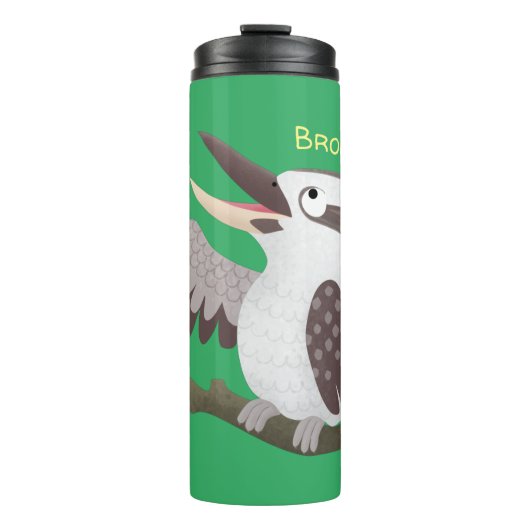 Cute grappige cartoon kookaburra thermosbeker (Voorkant)