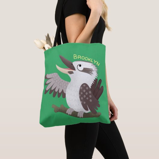 Cute grappige cartoon kookaburra tote bag (Dichtbij)