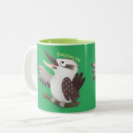 Cute grappige cartoon kookaburra tweekleurige koffiemok