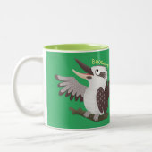Cute grappige cartoon kookaburra tweekleurige koffiemok (Links)