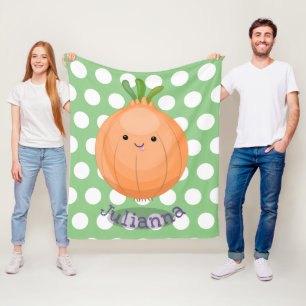Cute grappige cartoon van bruine uien fleece deken