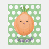 Cute grappige cartoon van bruine uien fleece deken (Voorkant)