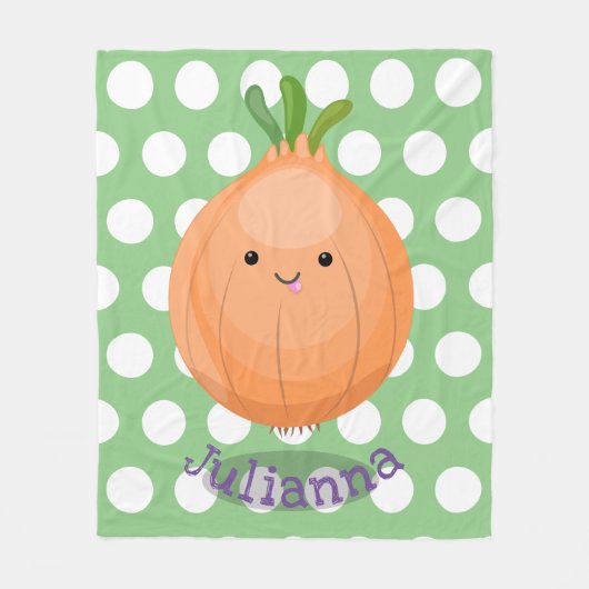 Cute grappige cartoon van bruine uien fleece deken (Voorkant)