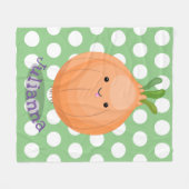 Cute grappige cartoon van bruine uien fleece deken (Voorkant (Horizontaal))